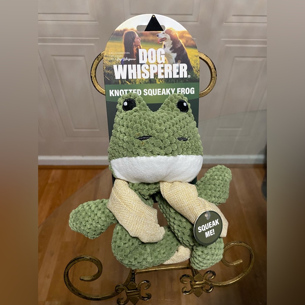 Dog Whisperer ~ Knotted Squeaky frog 9” ~ Dog Toy
